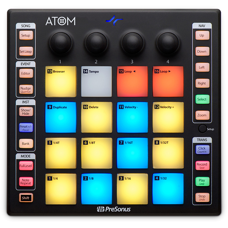 Presonus Studio Oneとも相性抜群のプロダクション パフォーマンス パッド コントローラー Atom アトム が新登場 こちらイケベ新製品情報局