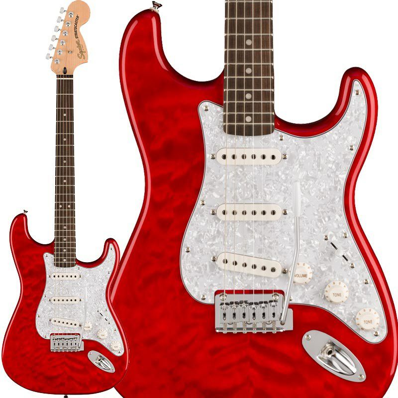 【Squier by Fender】日本国内はイケベ楽器が独占販売！！キルトトップのAffinity Series Stratocasterが